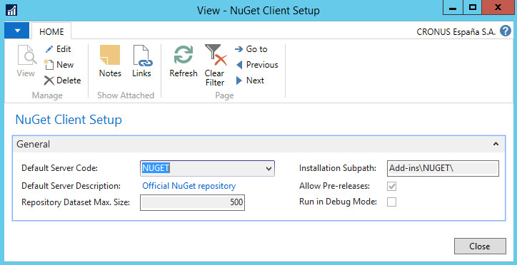 NuGet Client Setup